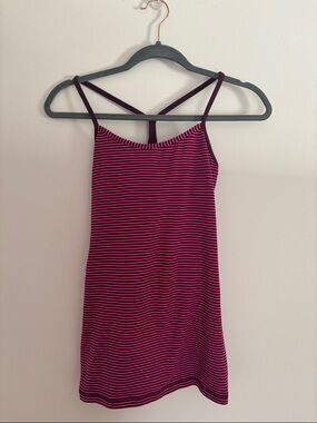 lululemon athletica Pink and Burgandy Striped Tank Top Vintage Size 6
